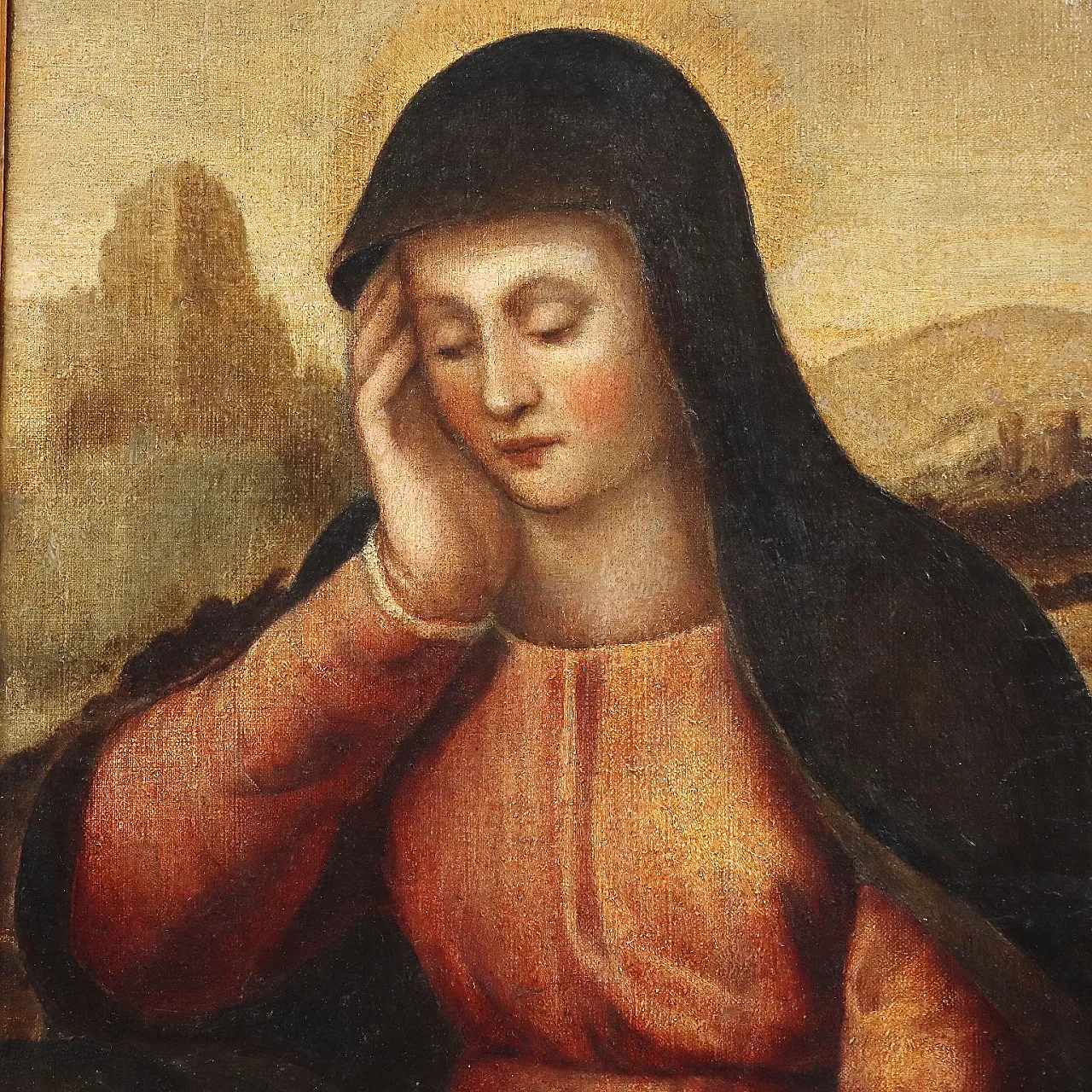 Dipinto Madonna Dolente, olio su tela, '800 3