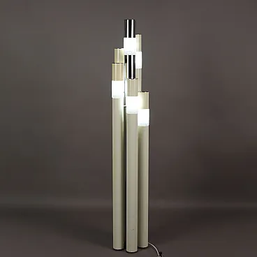 Esperia metal and glass floor lamp by A. Brotto, 1960s