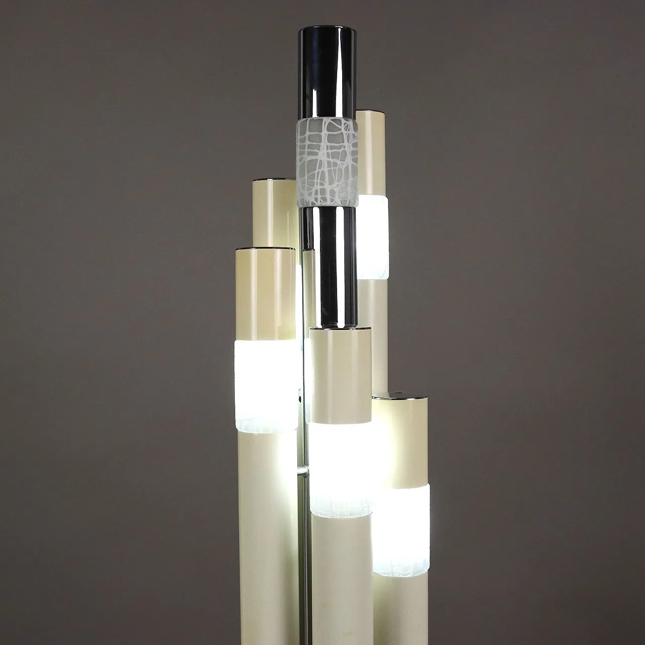 Esperia metal and glass floor lamp by A. Brotto, 1960s 8