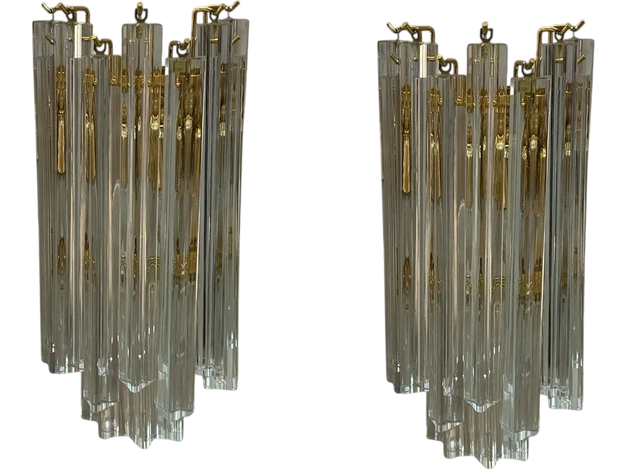 Pair of Murano Glass Prism Sconces, 70s 8