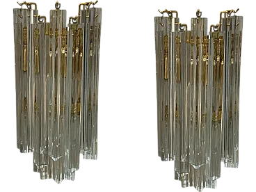 Pair of Murano Glass Prism Sconces, 70s