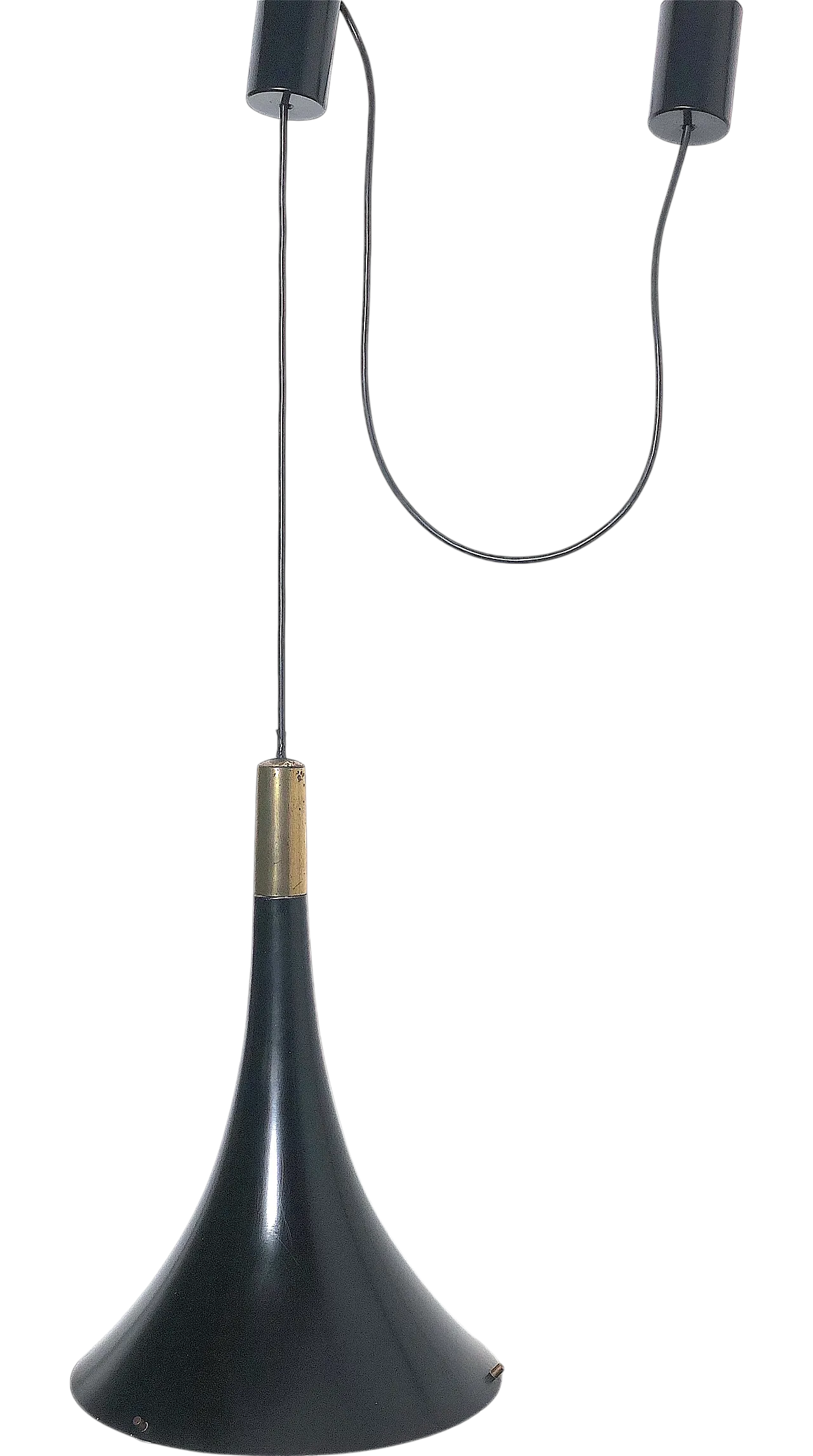 Chandelier in enamelled metal, 1960s, 10