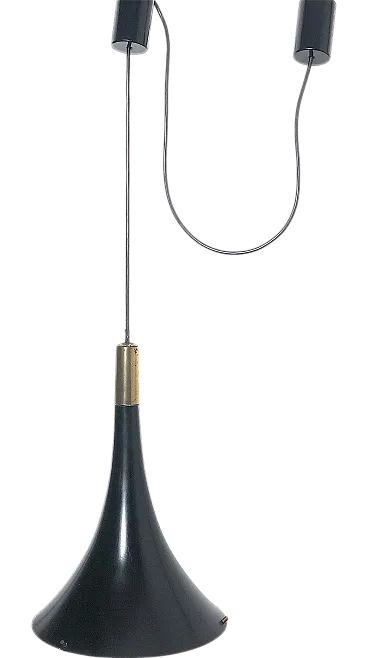 Chandelier in enamelled metal, 1960s,