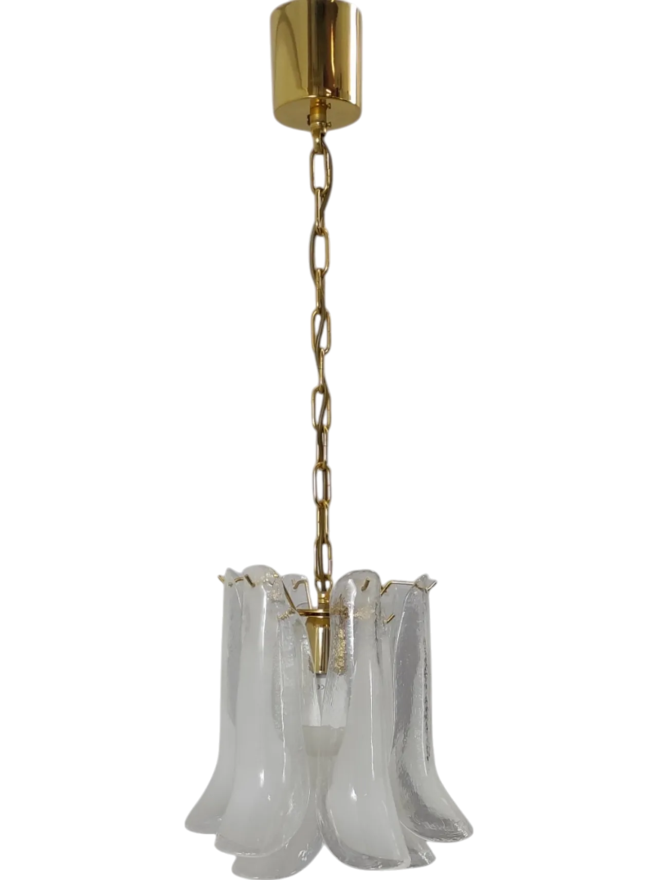 Petal lamp in Murano crystal and white glass, Italy, 1990s 13