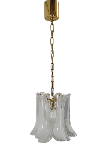 Petal lamp in Murano crystal and white glass, Italy, 1990s