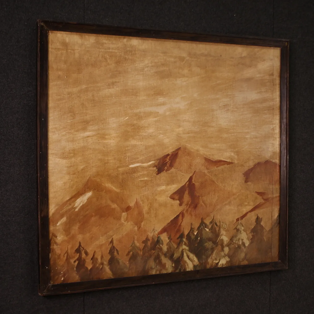 Spanish landscape painting with mountains, early 20th century 15