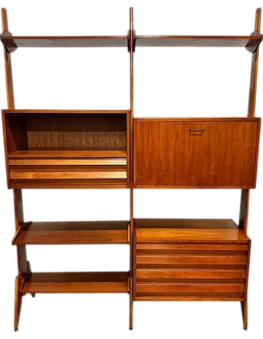 Two-module teak bookcase, 1960s