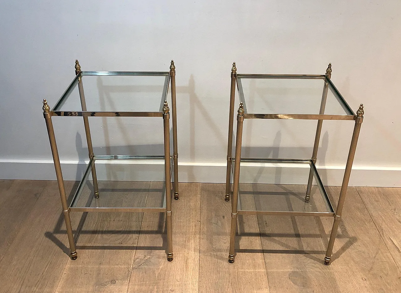 Pair of silver-plated coffee tables, 1940s 2