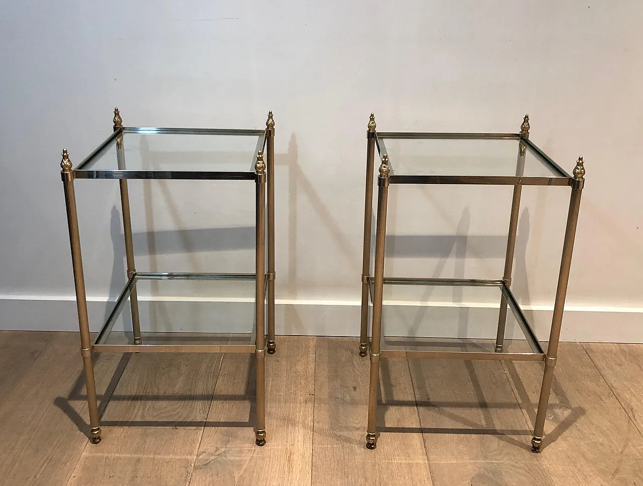 Pair of silver-plated coffee tables, 1940s 4