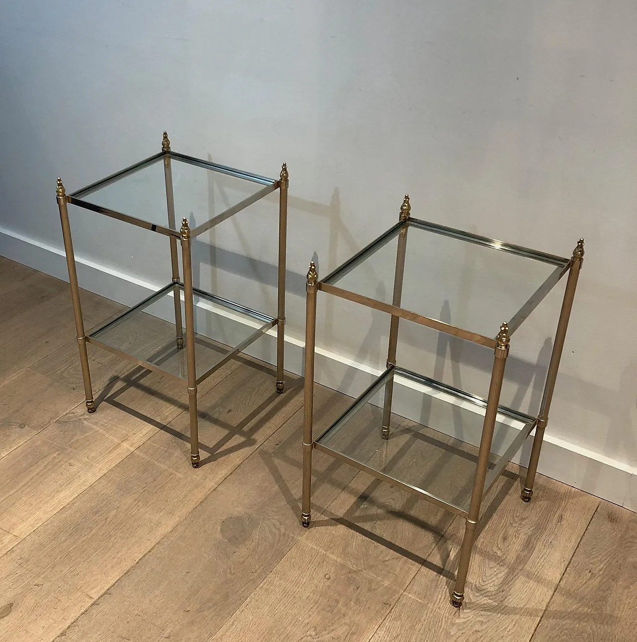 Pair of silver-plated coffee tables, 1940s 12