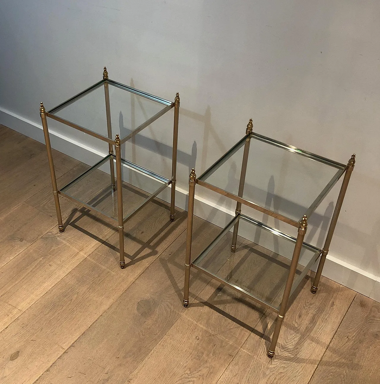 Pair of silver-plated coffee tables, 1940s 17