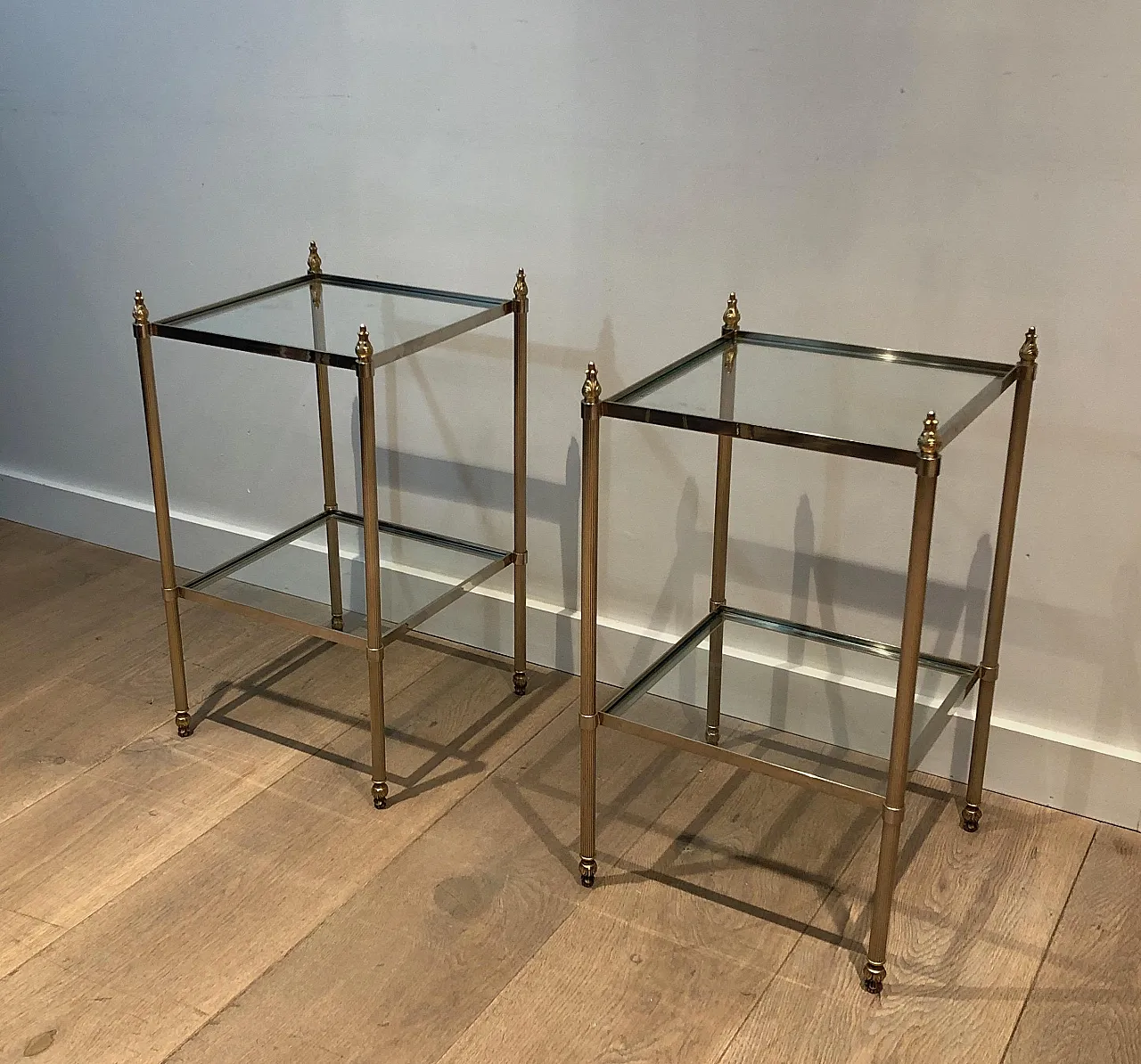 Pair of silver-plated coffee tables, 1940s 20