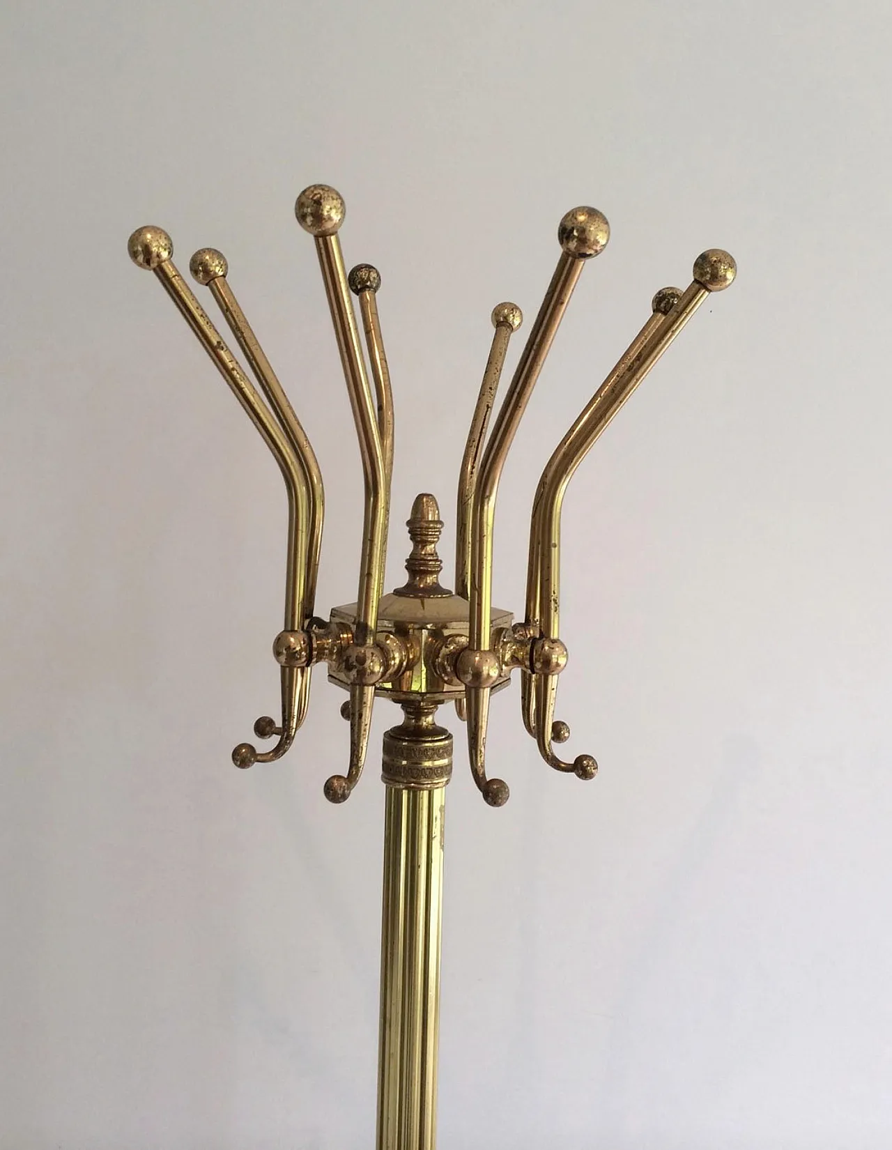 Neoclassical brass coat stand, 1940s 3