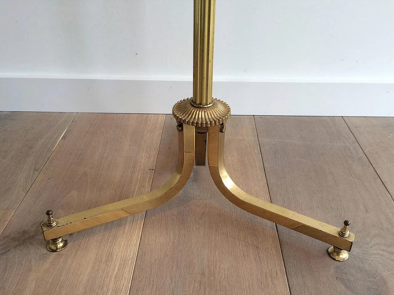 Neoclassical brass coat stand, 1940s 4