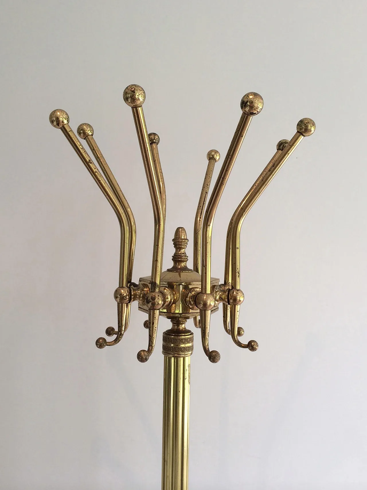 Neoclassical brass coat stand, 1940s 8