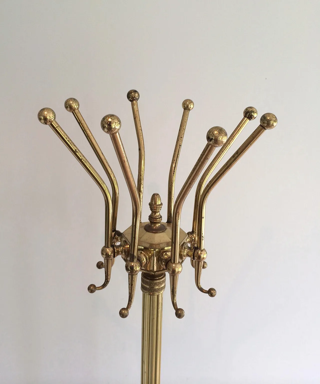 Neoclassical brass coat stand, 1940s 9