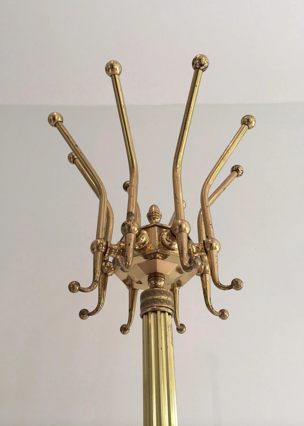 Neoclassical brass coat stand, 1940s 10