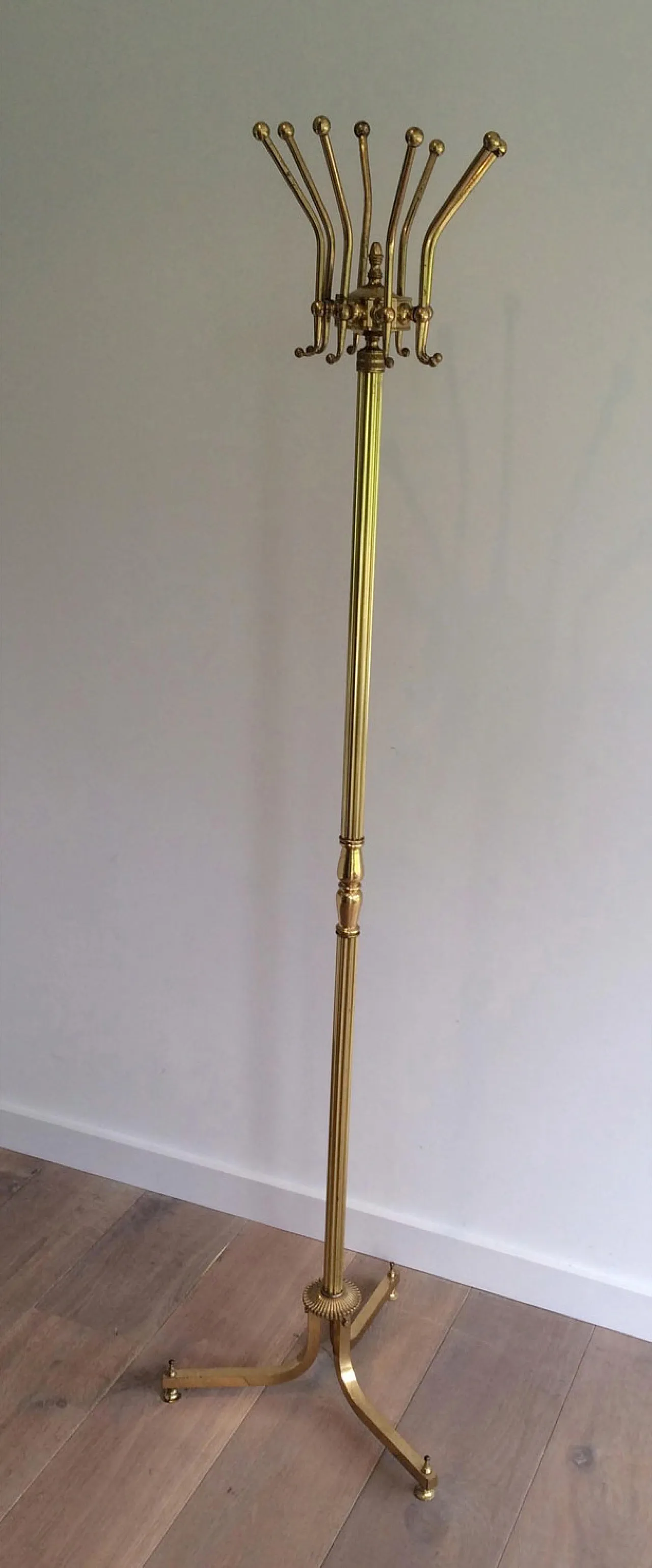 Neoclassical brass coat stand, 1940s 11