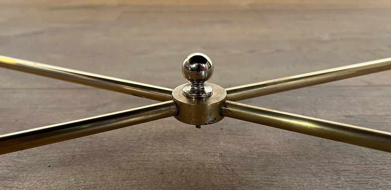 Brass coffee table with lacquered glass top, 1940s 7