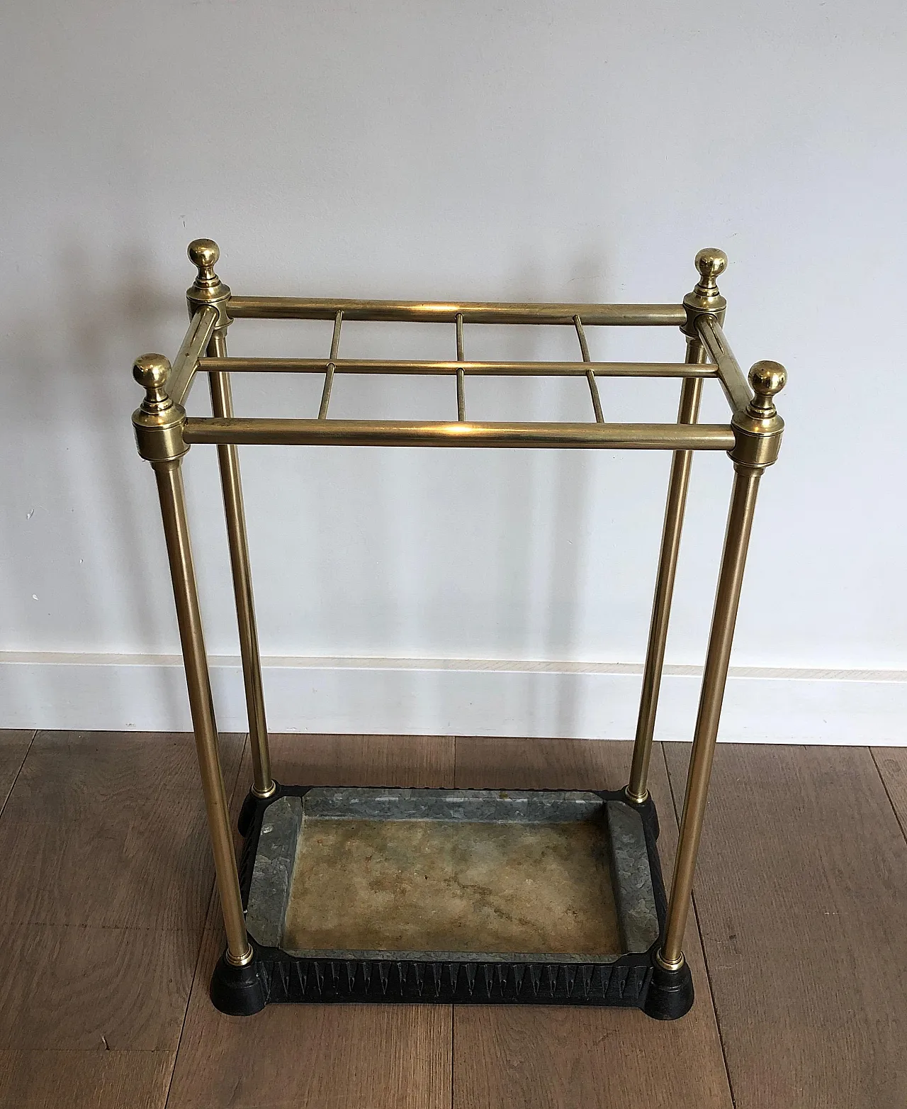 Rectangular brass and cast iron umbrella stand, early 20th century 3