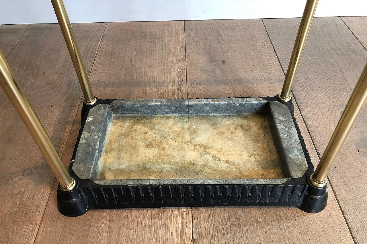 Rectangular brass and cast iron umbrella stand, early 20th century 6