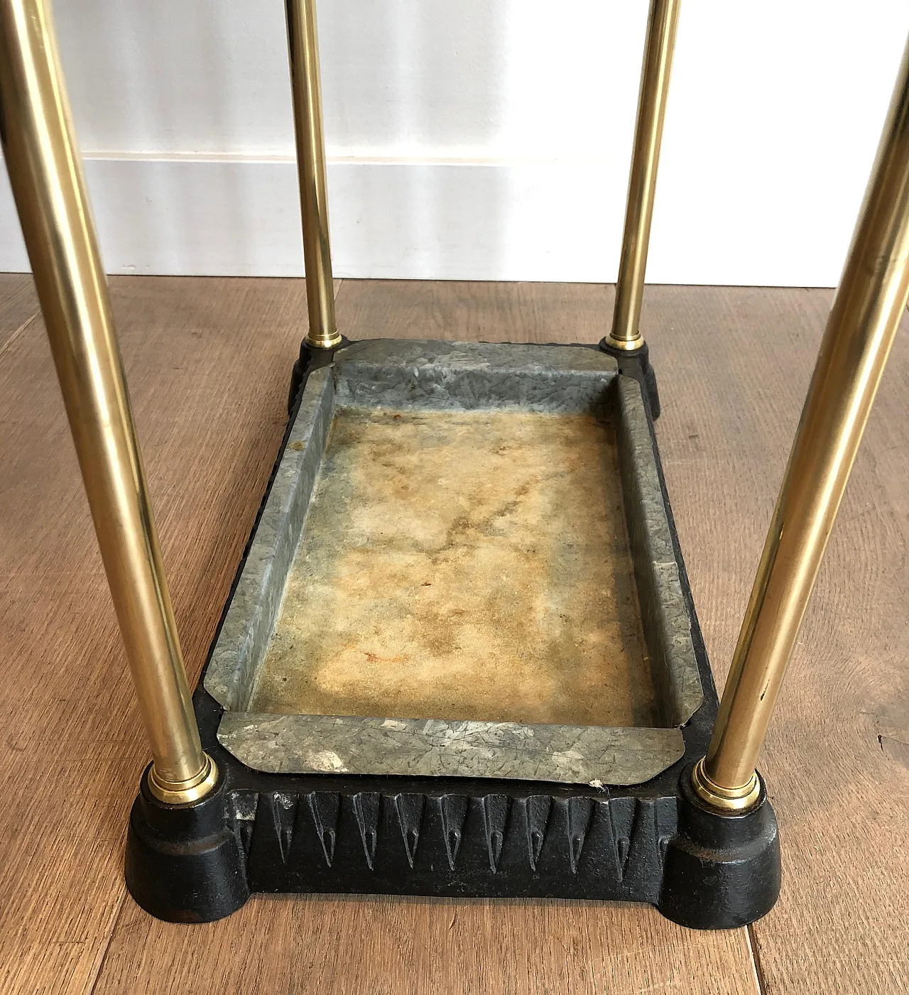 Rectangular brass and cast iron umbrella stand, early 20th century 9