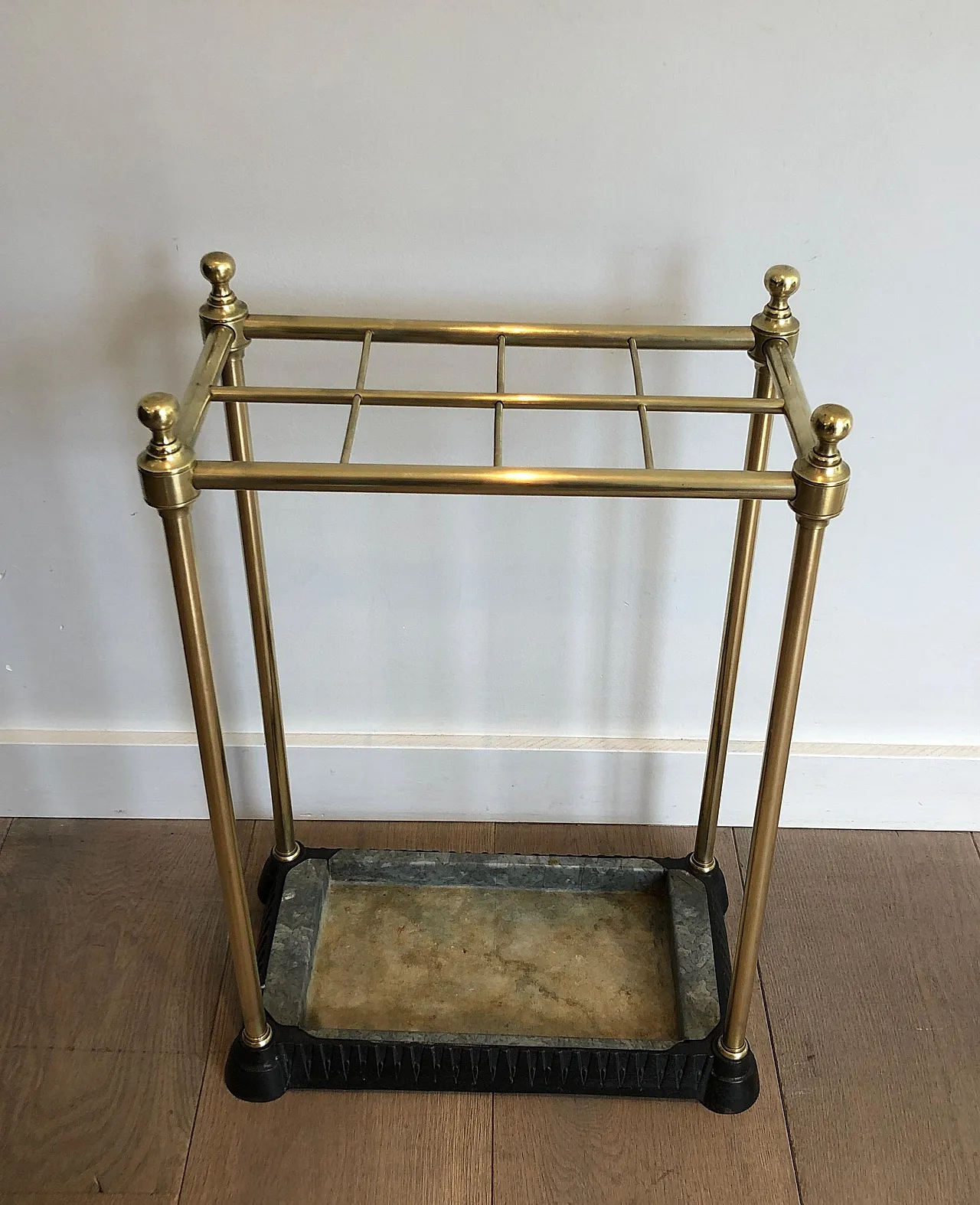 Rectangular brass and cast iron umbrella stand, early 20th century 11