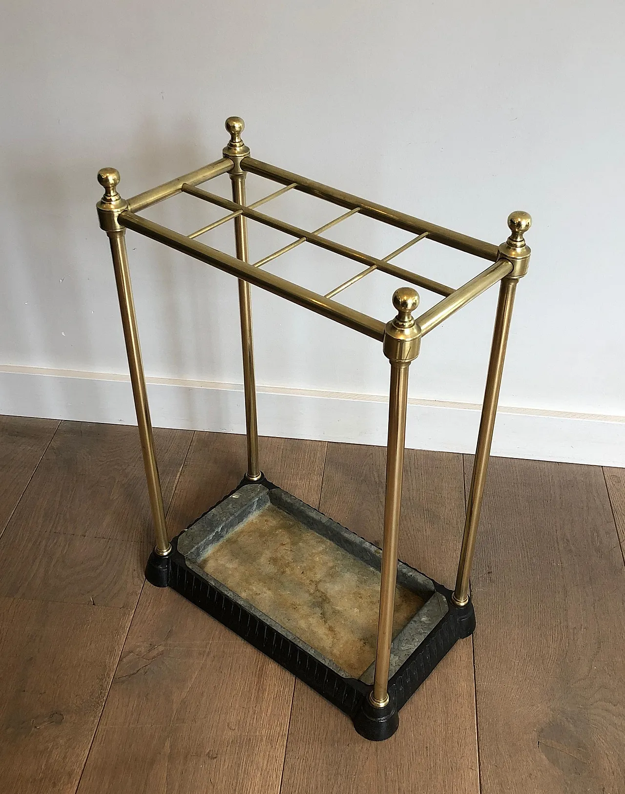 Rectangular brass and cast iron umbrella stand, early 20th century 12