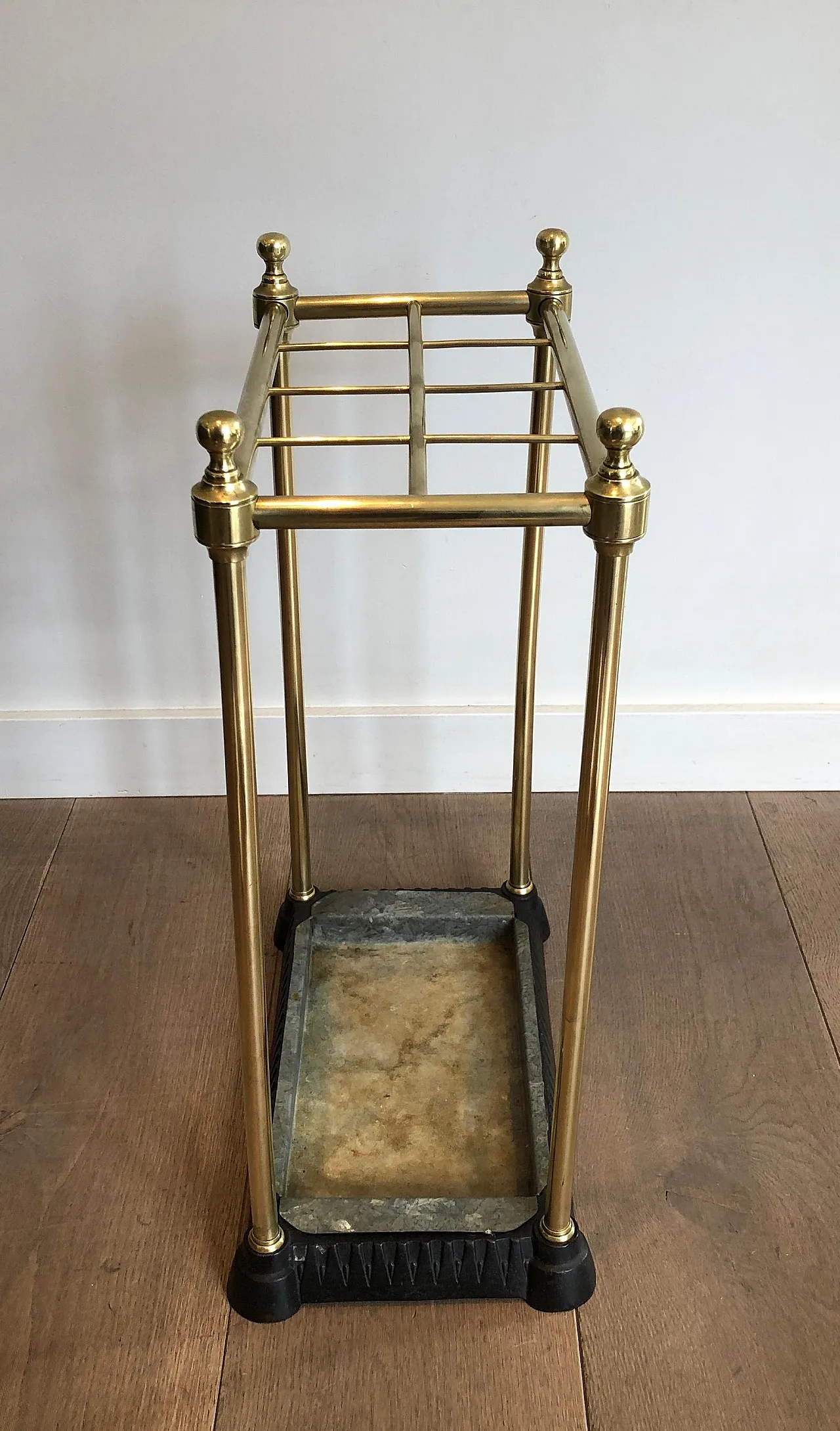 Rectangular brass and cast iron umbrella stand, early 20th century 13