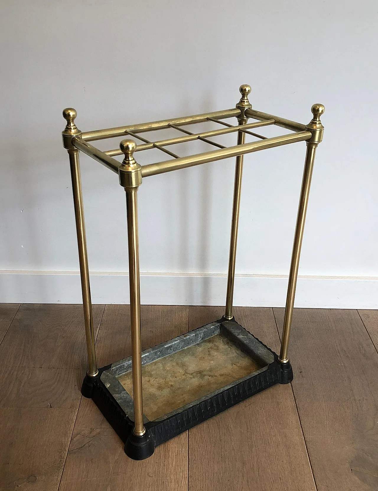 Rectangular brass and cast iron umbrella stand, early 20th century 17