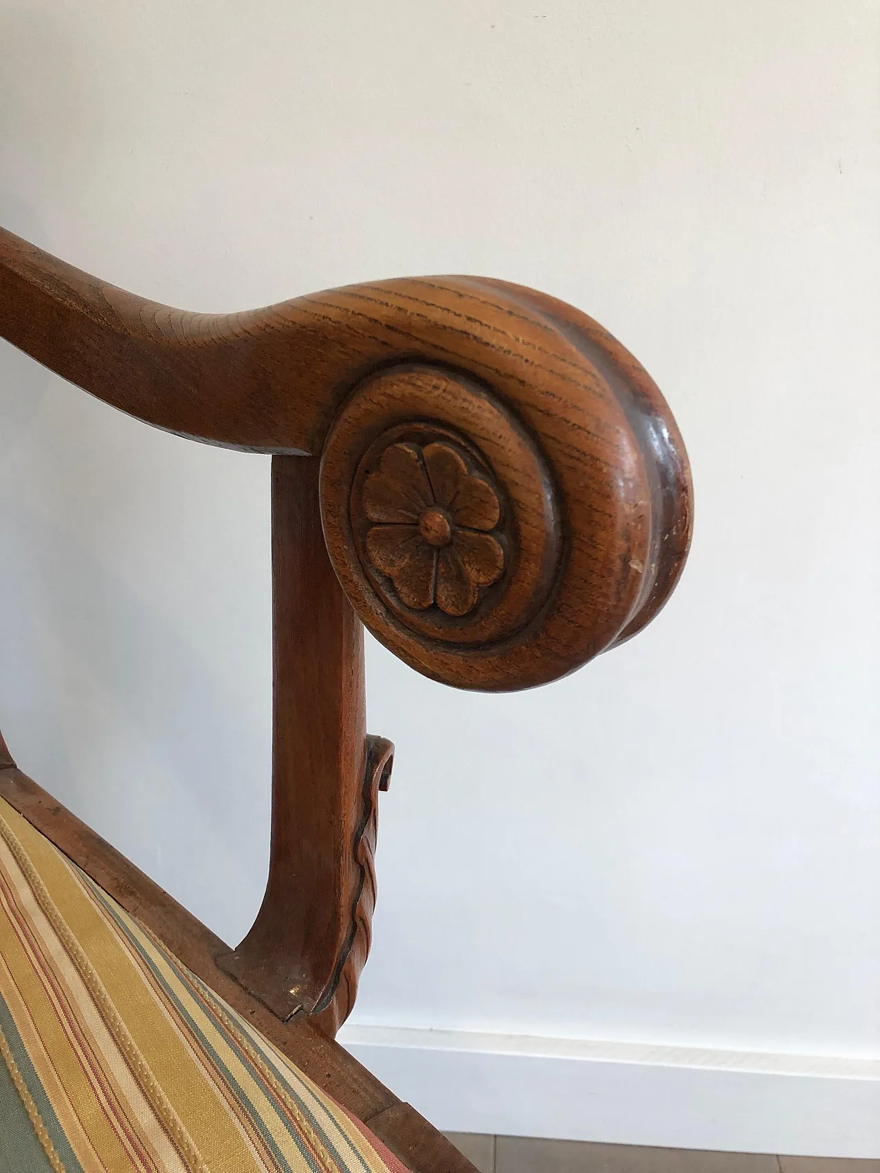 Mahogany office armchair with swan-neck decoration, 19th century 5