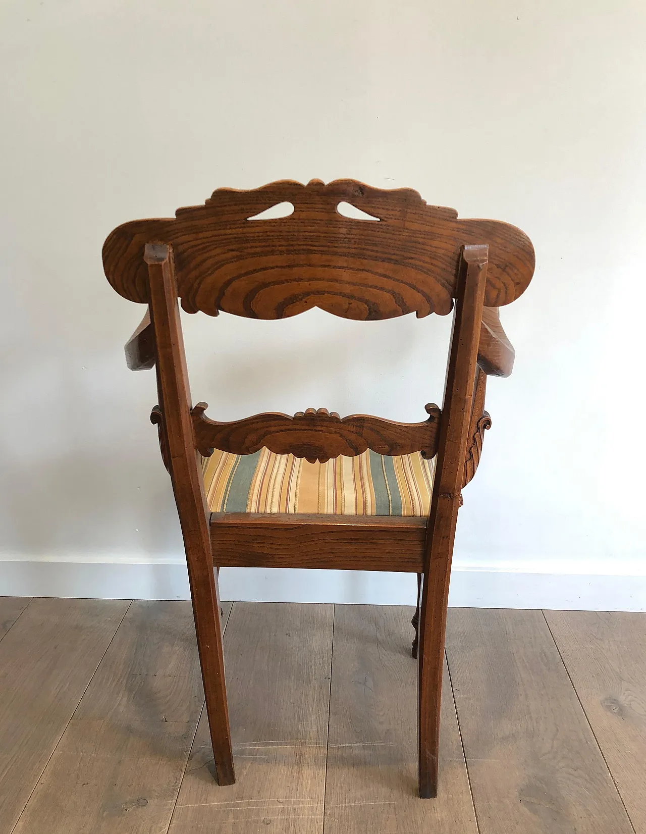 Mahogany office armchair with swan-neck decoration, 19th century 11