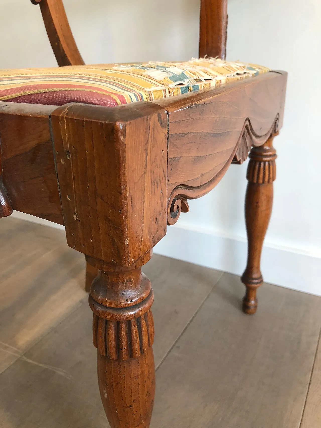 Mahogany office armchair with swan-neck decoration, 19th century 19