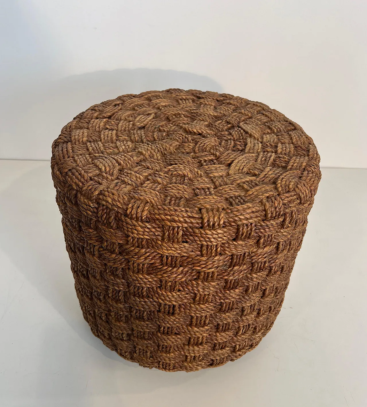 Pair of rope stools with round wooden feet, 1970s 13