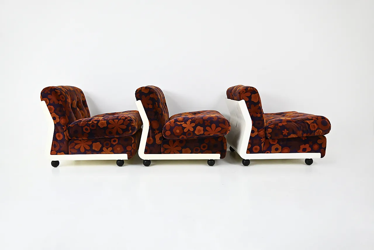 Amanta Lounge chairs by Mario Bellini for C&B Italia, 1960s, set of 3 3