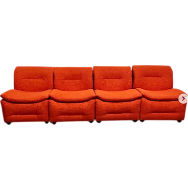 Orange bouclé modular sofa, 1980s