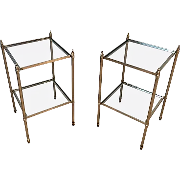 Pair of silver-plated coffee tables, 1940s