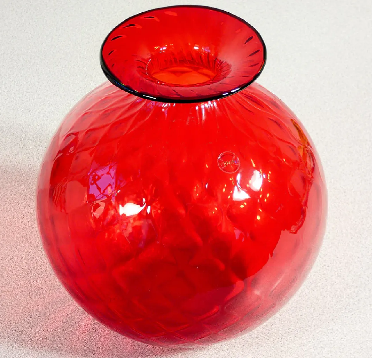 Single-flower Murano blown glass vase by Venini, 2000s 2