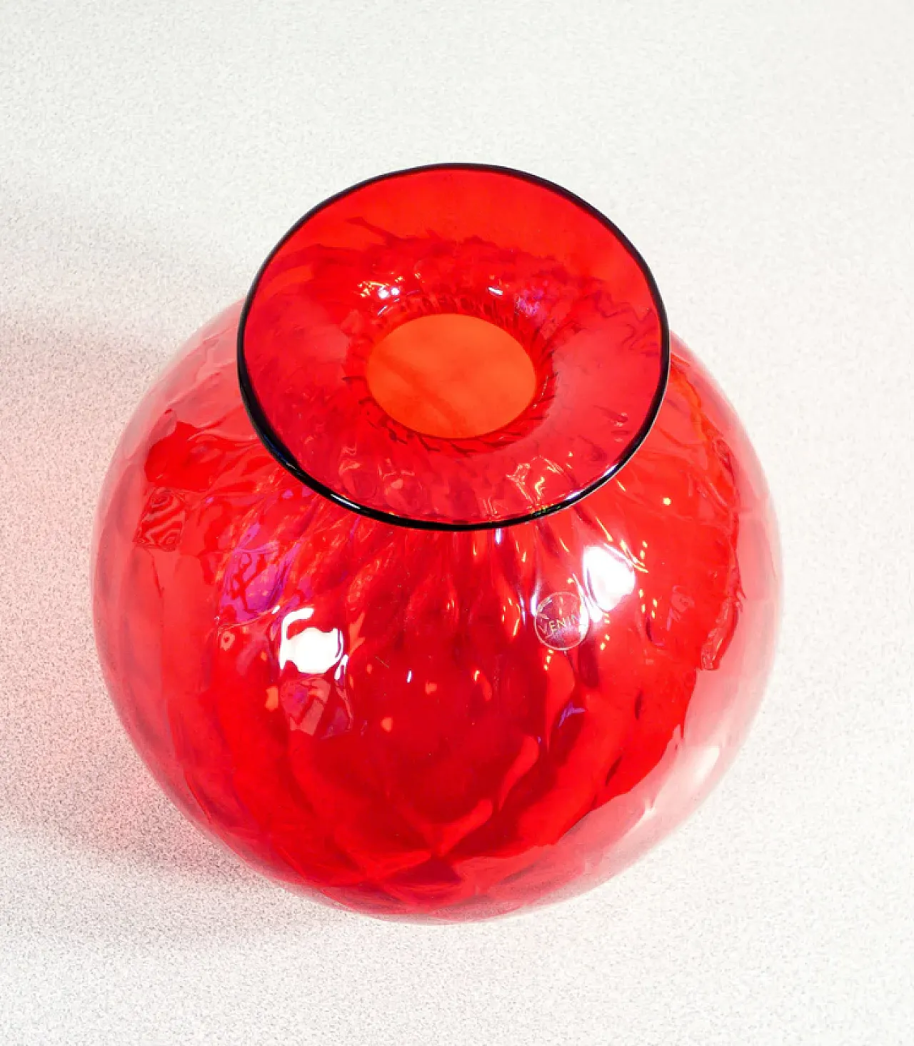 Single-flower Murano blown glass vase by Venini, 2000s 3