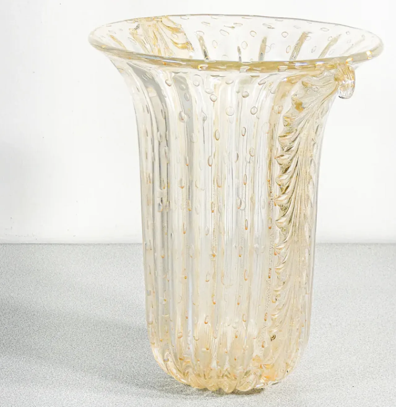 Vaso in vetro soffiato di Murano di Toso, fine '900 3