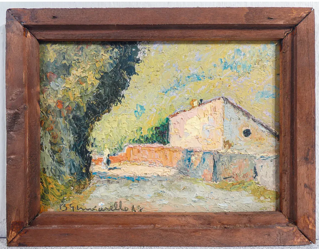 Campagne torinesi, coppia di dipinti di Benedetto Ghivarello, anni '40 2