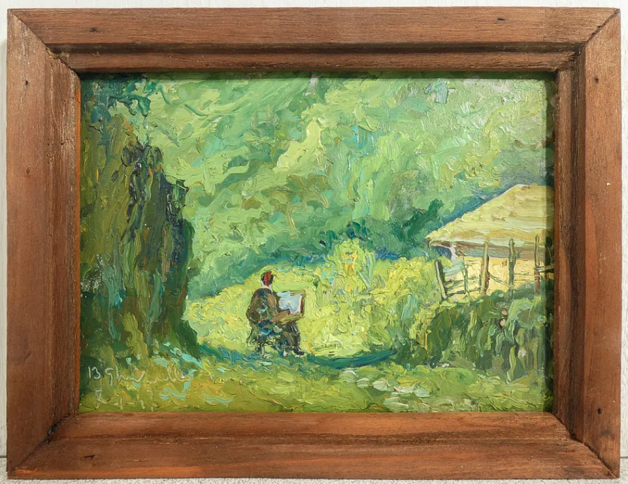 Campagne torinesi, coppia di dipinti di Benedetto Ghivarello, anni '40 6