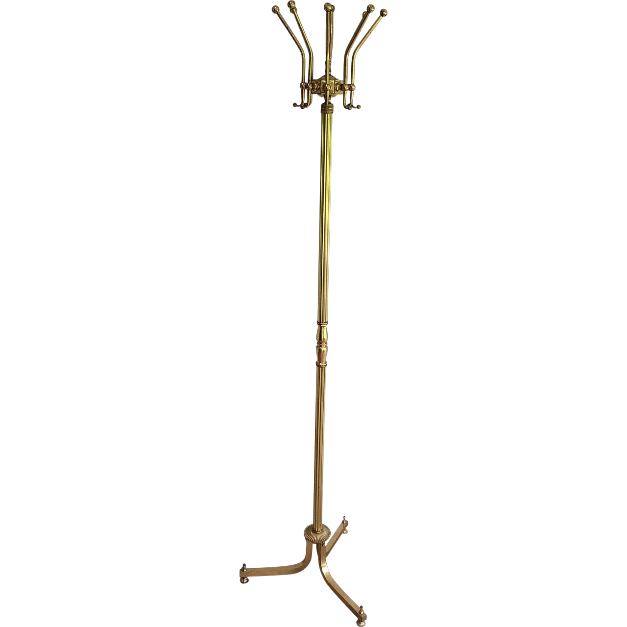 Neoclassical brass coat stand, 1940s 12