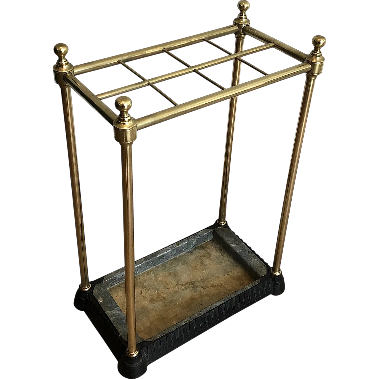 Rectangular brass and cast iron umbrella stand, early 20th century 21