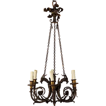 Neoclassical bronze chandelier, 20th century