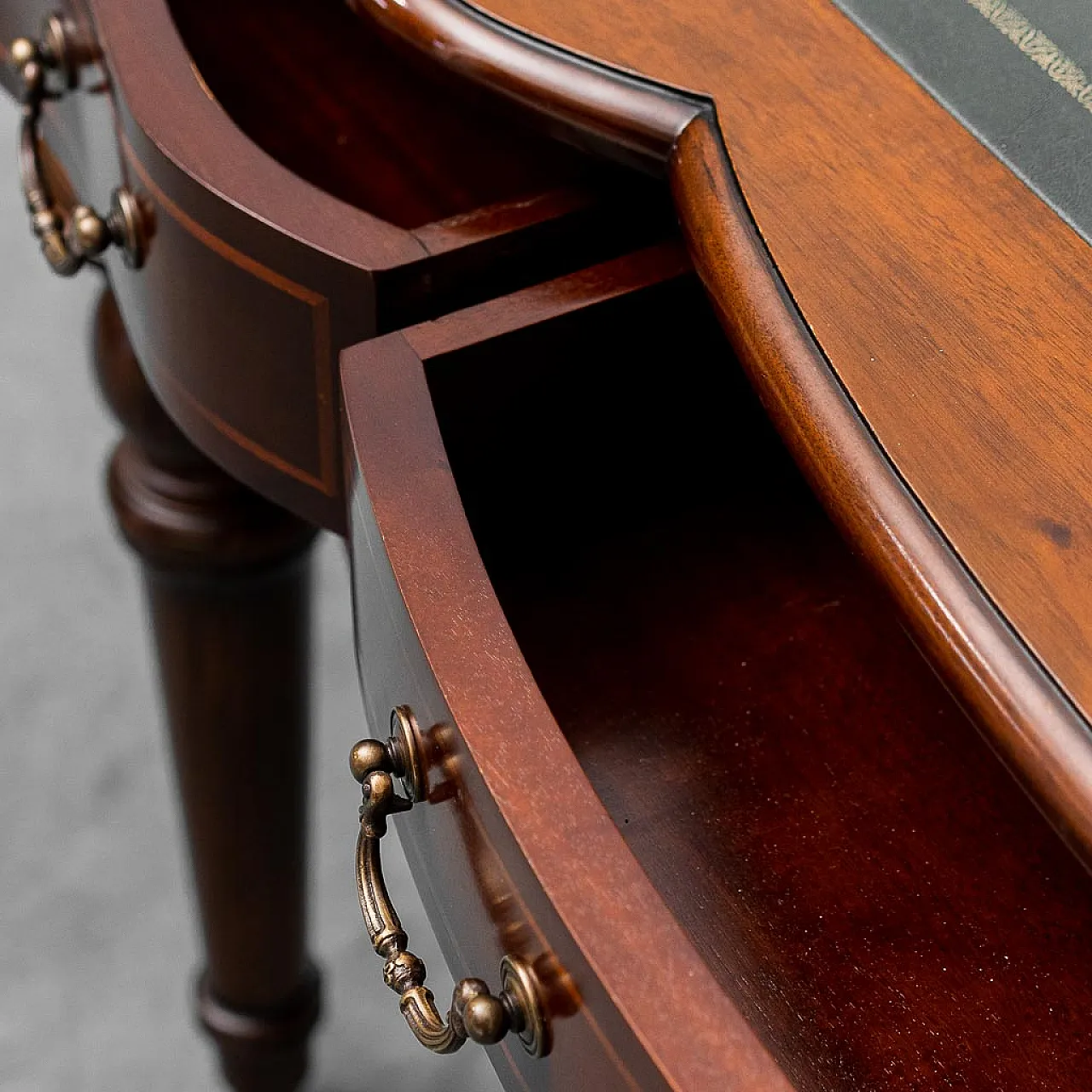 Desk in solid wood and leather, 1950s 9