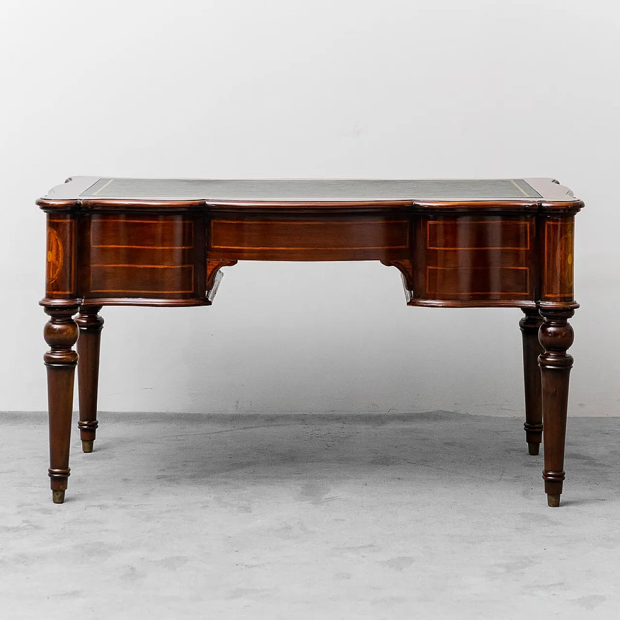 Desk in solid wood and leather, 1950s 10