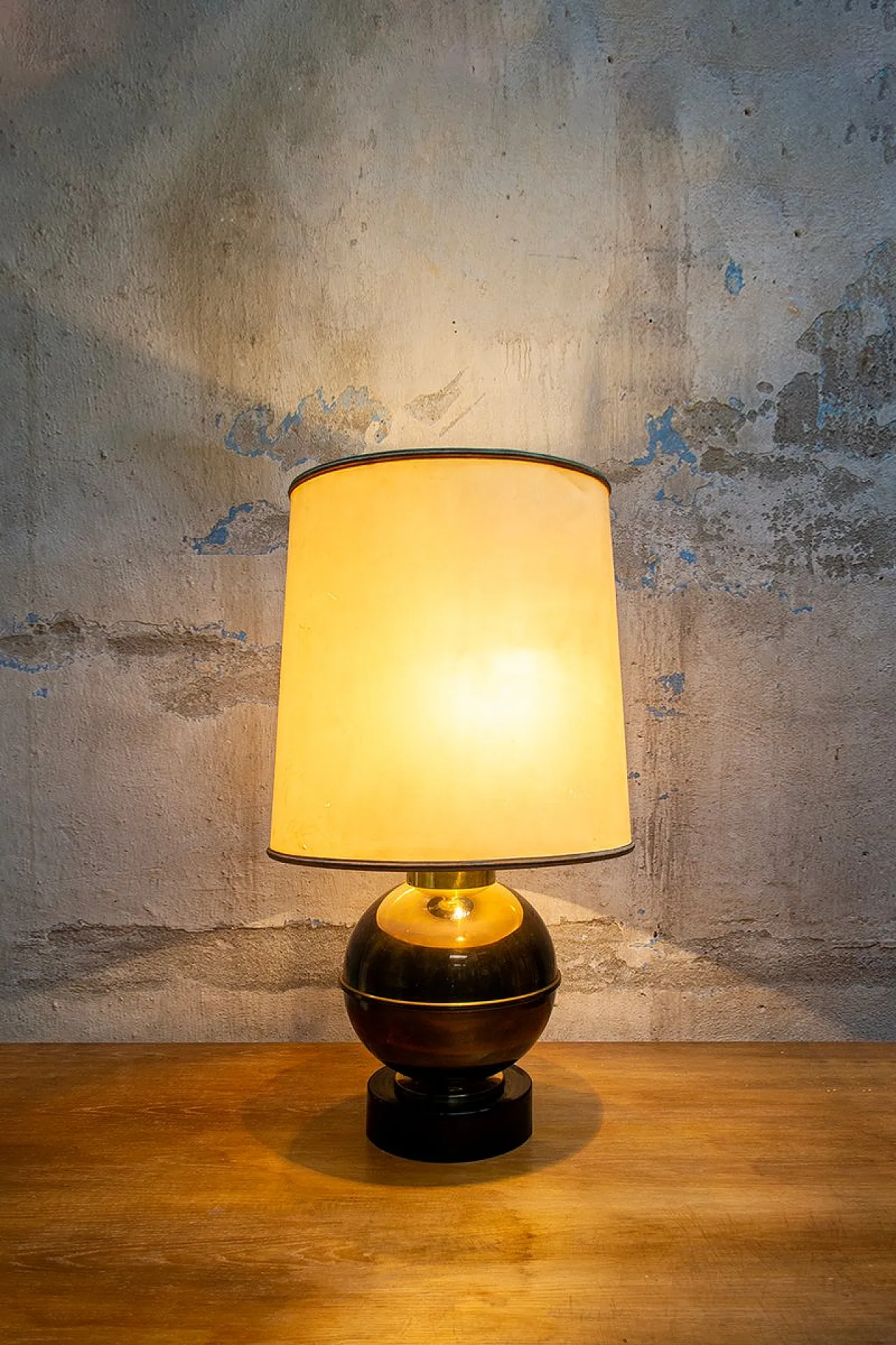 Lampada in ottone e smalto, anni '40 2