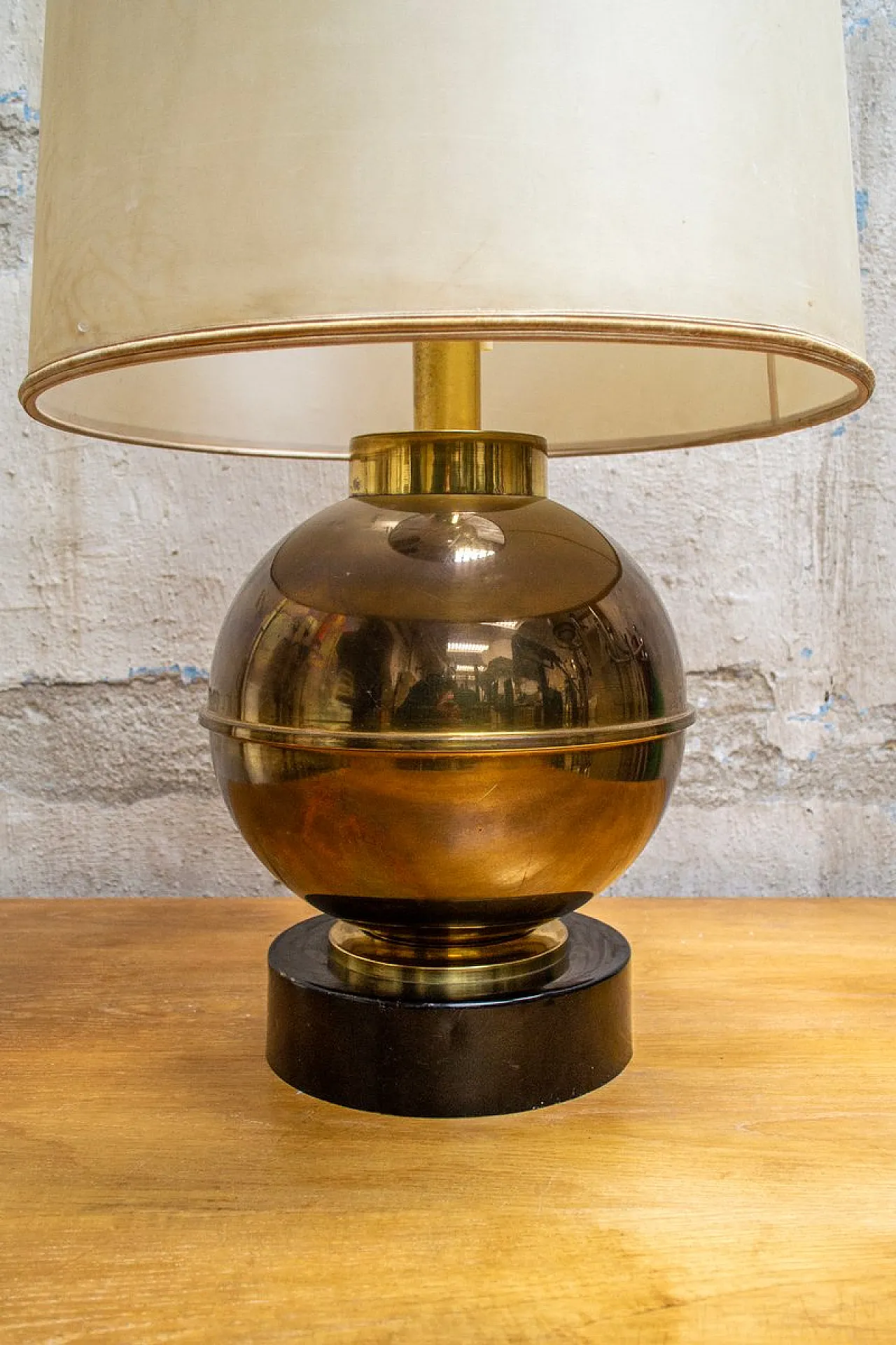 Lampada in ottone e smalto, anni '40 3