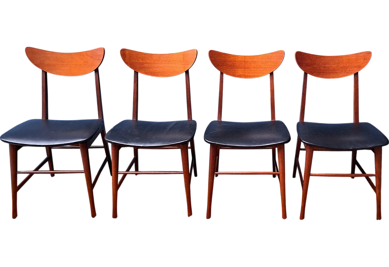 4 danish style teak chairs, 60s 10